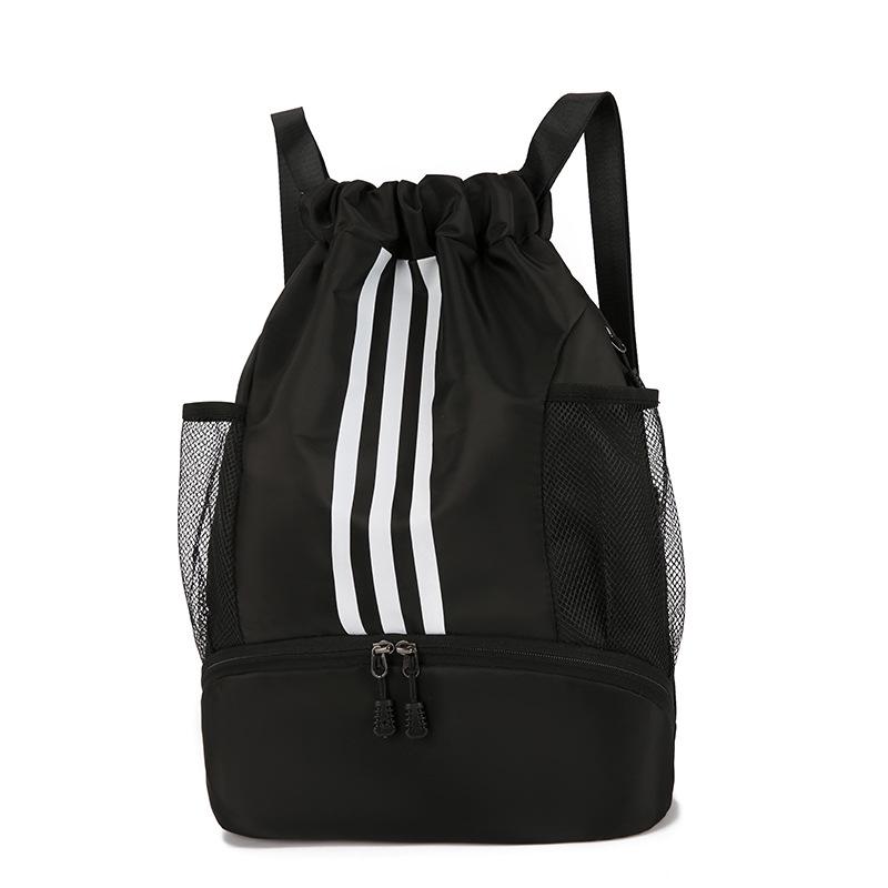 Multi-Sport Backpack: Badminton Racket, Basketball, Sneakers, Football, Swimming Gear, Drawstring, Large Capacity