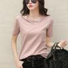 Short-sleeved Women's Summer White T-shirt Women's V-neck Loose Korean Version of The Top Casual InsT Shirt Trend