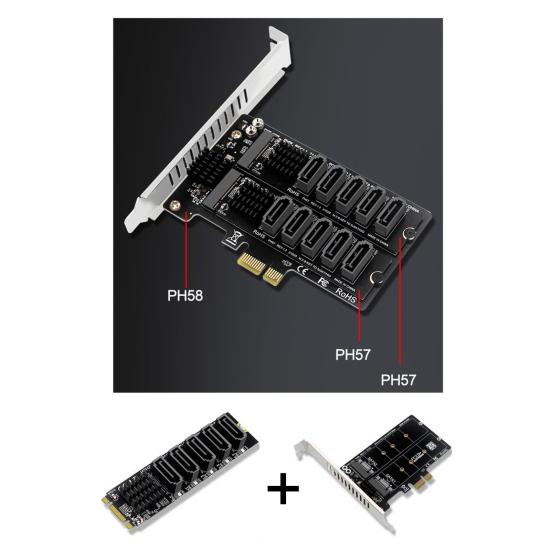 M.2 B-Key to SATA3 SSD Adapter Card B-KEY SATA to SATA 3 6Gbps 5 Ports