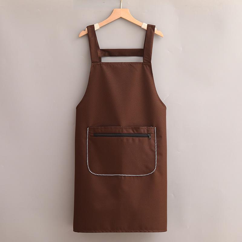 Korean Style Waterproof Cooking Apron – Unisex, Oil-Proof, Custom Logo Options коричневый