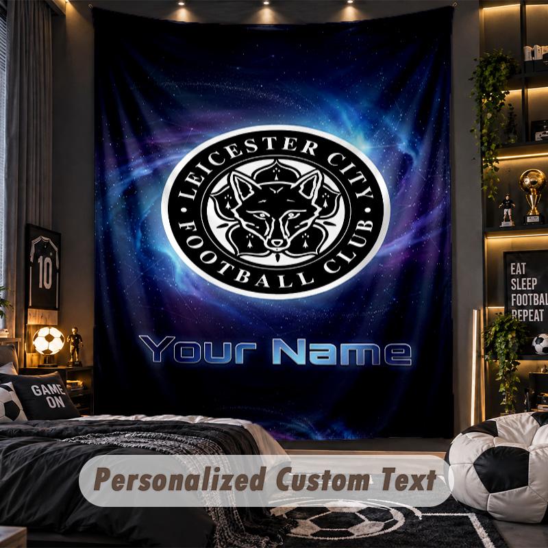 TapestryLeicester City Custom Name Text Personalized Wall Hanging Tapestry Home Wall Decor