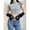 Sweet Girl Fingerless Gloves Punk Knitted Long Arm Sleeves Lolita Cute Mittens With Thumb Hole Cosplay Costume Accessories