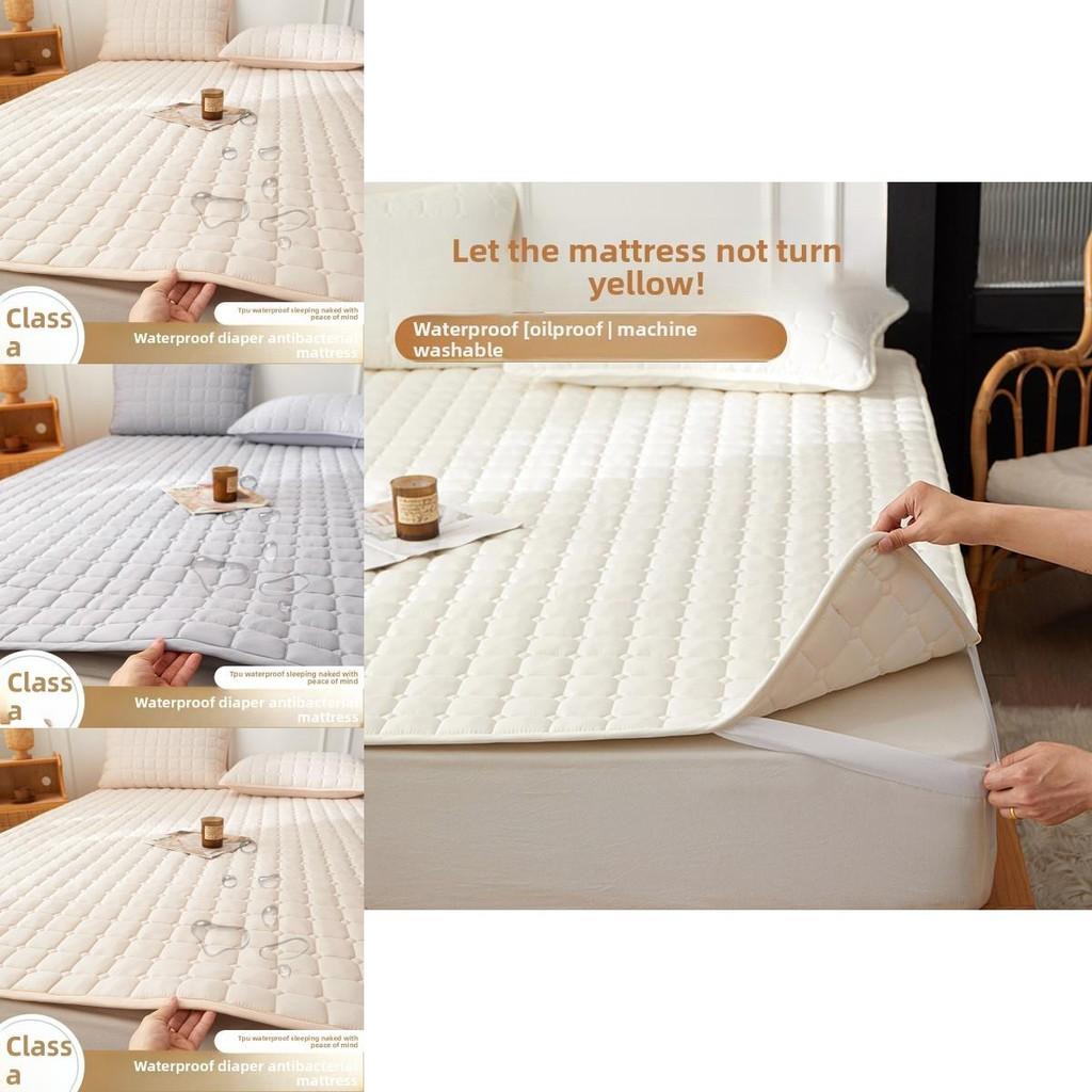 Polyester Bed Mattress Protector With Nonslip Waterproof Cover For Home And Dorm Use