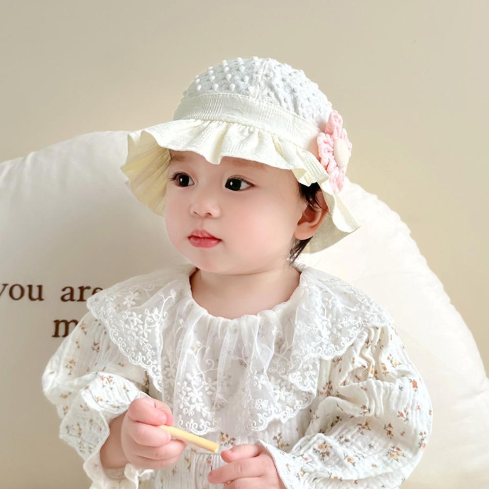 Ruffle UV Protection Fisherman Cap Flower Baby Hat Summer Princess Baby Sun Hats