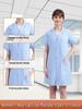 Men's and Women's Short Sleeve White Coat & Long Sleeve Thick Blue Doctor's Coat with Elastic Cuffs for Lab, Physician, and Nurse Workwear.