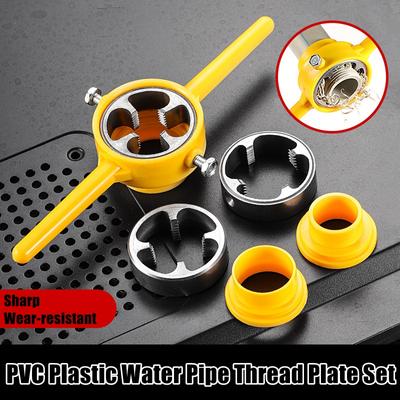 6pcs PVC Plastic Water Pipe Threader NPT Thread Tap Die Set NPT1/2 3/4 1Inch, Manual PVC Water Pipe Xternal Thread Tapping Tool