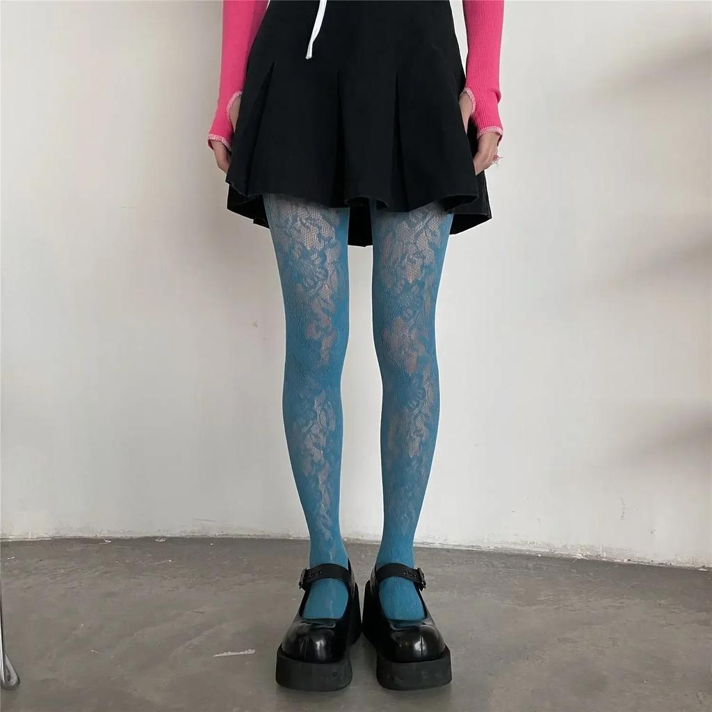 Sexy Damen Strapse Hohlstrümpfe Damen Spitze Jacquard Lange Netzstrümpfe Strümpfe Blumen Strumpfhosen Leggings Strumpfhosen