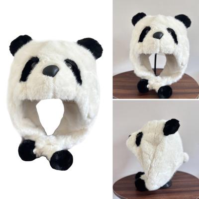 Cartoon Pluche Panda Hoeden Verdikte Oorwarmer Hoed voor Skiën Wandelen Vrouwen Mannen Unisex Winddichte Ushanka Hoed voor Koud Weer