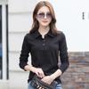 Women's Spring and Summer Bamboo Cotton T-shirt Simple Cotton Large Size Women's Lapel Top Polo Thickened Bottoming Shirt
