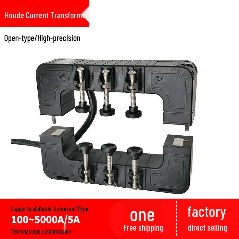 

Open-Type Current Transformer KH-0.66 for Copper Busbar Cable, 100-5000A, Houde HDELEM Openable. 42x32-100-500A
