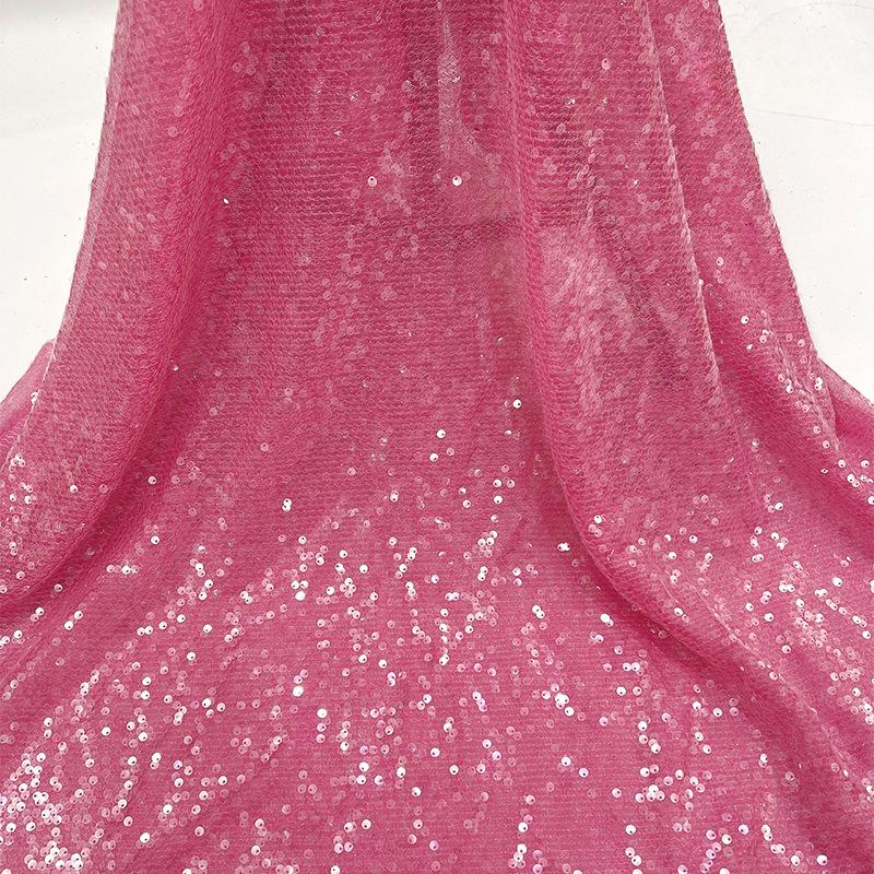 Tessuto di Pizzo Ricamato Full Paillettes Lucide Multicolore Materiale da Cucito Fai da Te per Abito da Sposa Tessuto Decorativo per Abbigliamento
