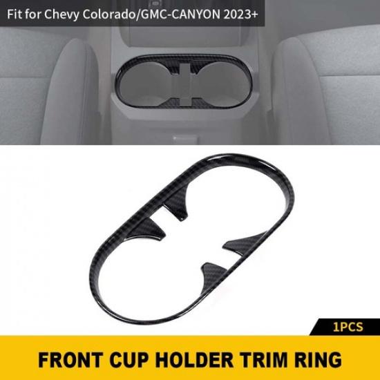 Carbon Fiber Gearbox Front Cup Holder Bezel Trim Cover For Chevy Colorado +
