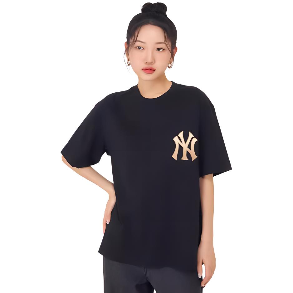 MLB Футболки New York Yankees Унисекс Черные С Круглым Вырезом Умеренный Прямой Крой 3ATSO0143-50BKS