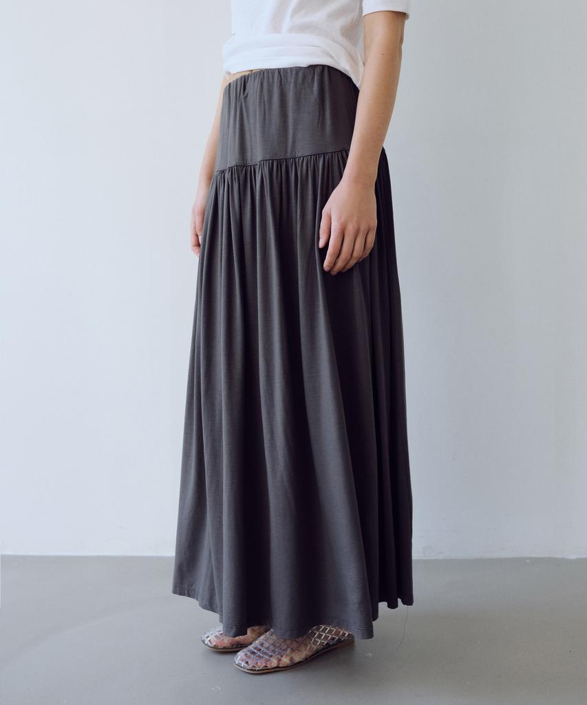 Yulago Tencel Shirring Long Skirt