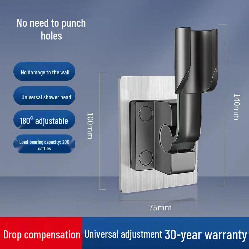 Verstellbarer, bohrfreier Duschkopfhalter mit Kugelgelenk für Regenbrausen