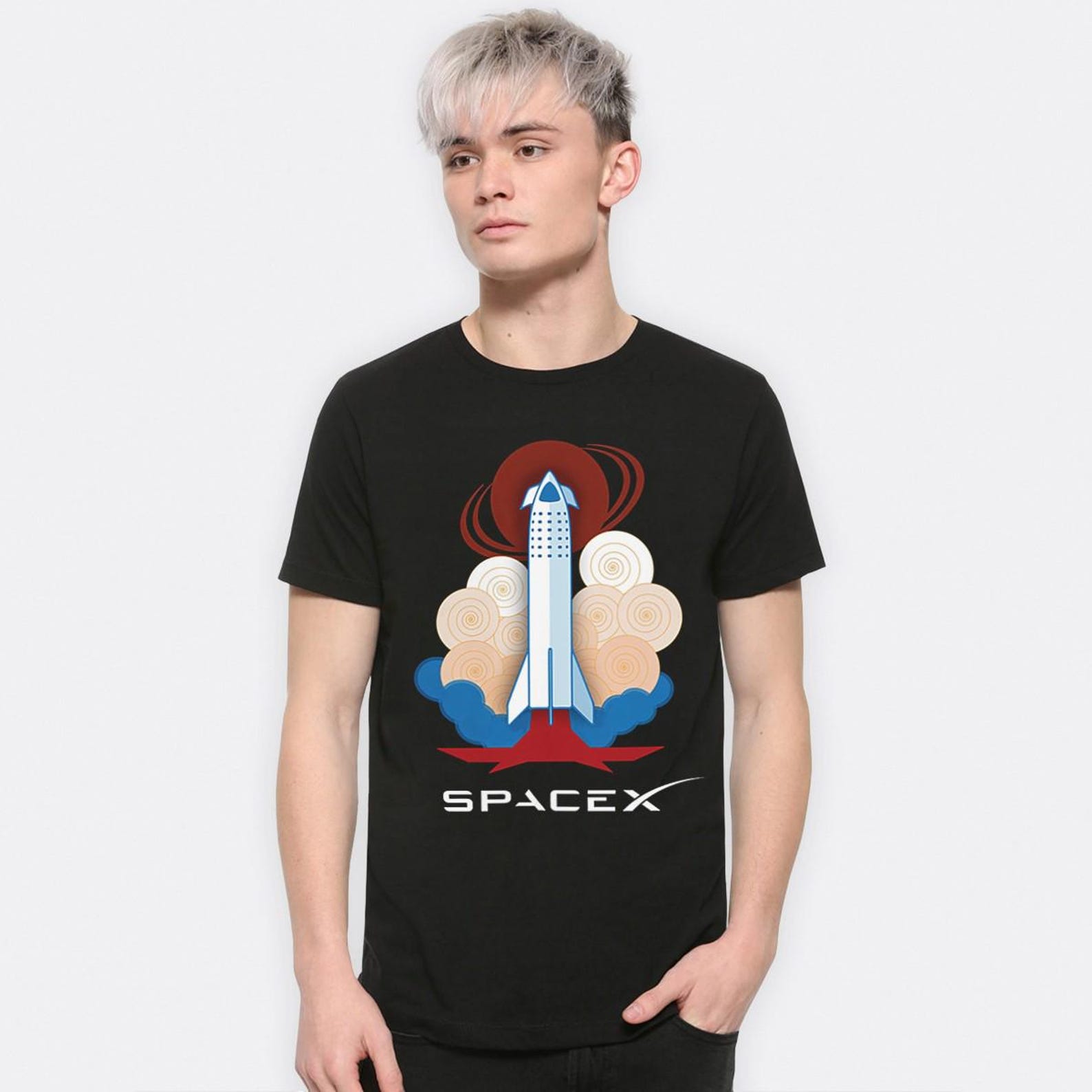 Футболка SpaceX Starship, Мужские и Женские Размеры (ELN-798113) M