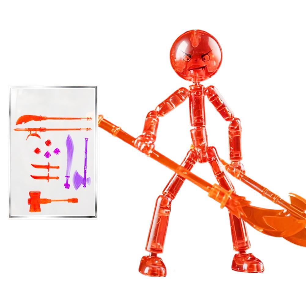 1 Set Novelty 3D Printing Stickman Assembled Robot Model, Multi-jointed Movable Doll, Poseable DIY Assembly Action Figure Toy