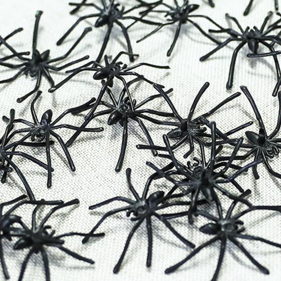 30Pcs Fake Spider Toys Realistic Appearance Small Size Prank Scary Black Spiders Halloween Decoration Photography Prop