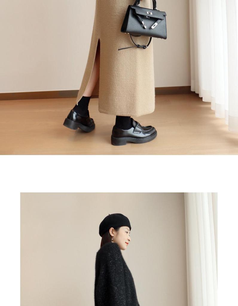 2024 Autumn/Winter Women's Bodycon Knitted Midi Skirt - Temperament Style with Slit