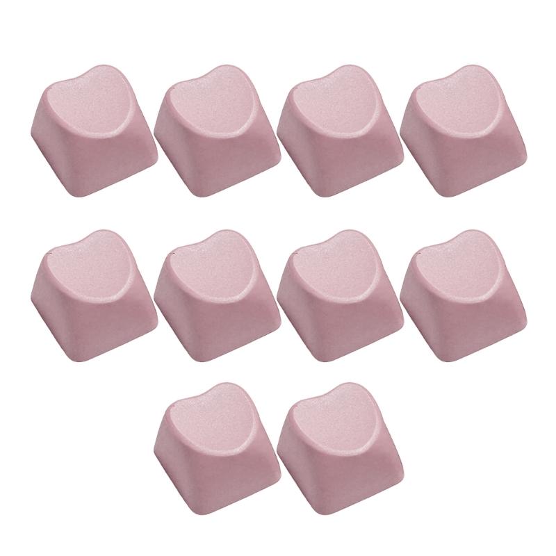 10PCS Heart Shape Keycaps 1U Layout Ergonomic PBT Construction for Mechanical Keyboards