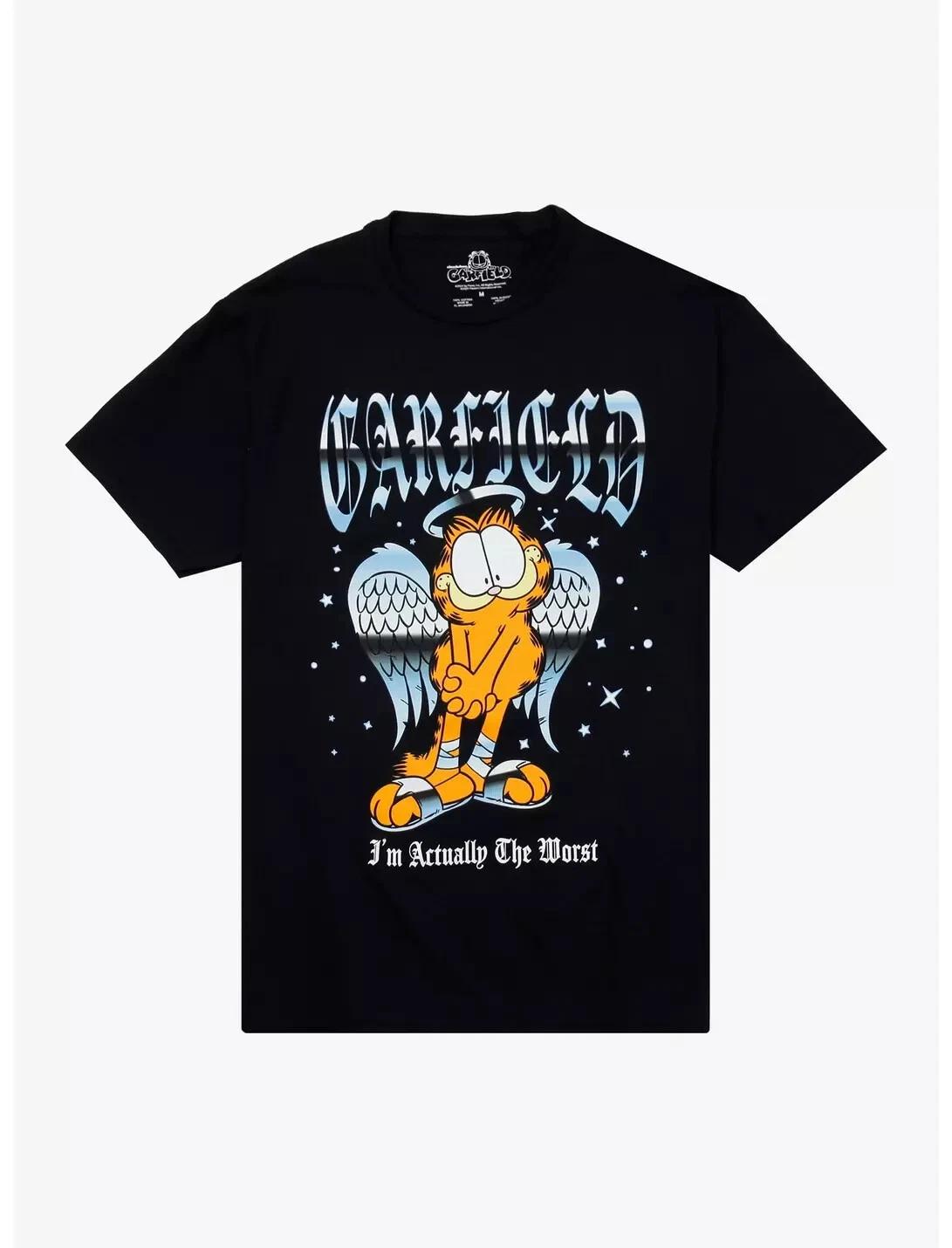 

Garfield Mens Angel Halo I m Actually The Worst Funny Cartoon Shirt New M-2XL L