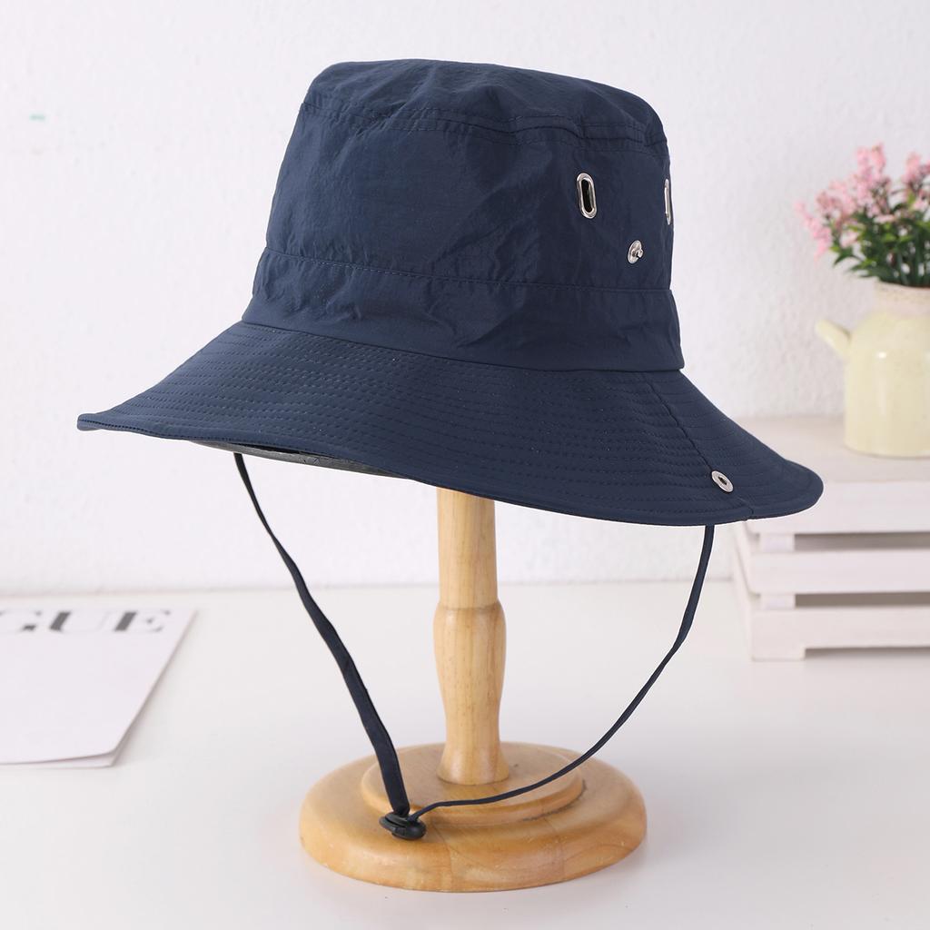 Men's quick-drying wide-brimmed sunshade adjustable casual versatile fisherman's hat for outdoor hiking and mountain climbing