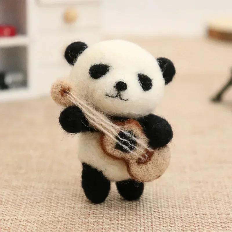 

DO IT YOURSELF Wool Felt Handmade Panda Unfinished Doll Material Package Set Crafts Cute Animal Plush Toy Children Funny Learning Birthday Gift Idea DIY Material Package