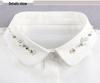 Women's Chiffon Plum Blossom Bead-Stitched Versatile Fake Collar Shirt
