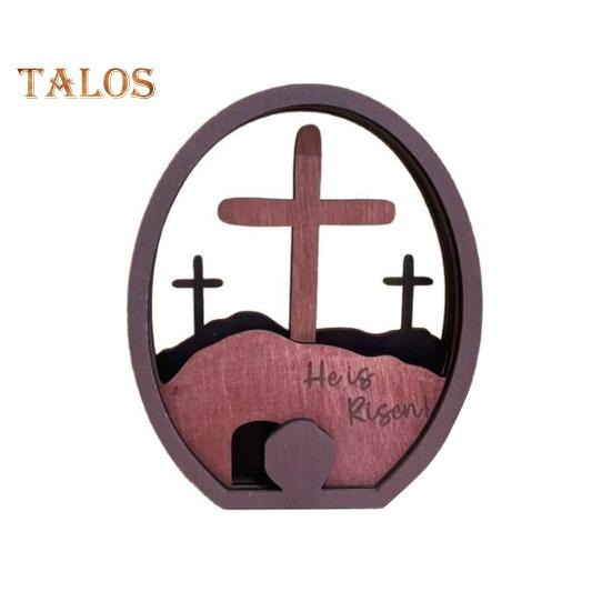 

Пасха Он воскрес Настольная вывеска Фермерский деревенский деревянный пустой гроб орнамент Пасхальная сцена Домашний офис стол центральный элемент праздничное украшение A