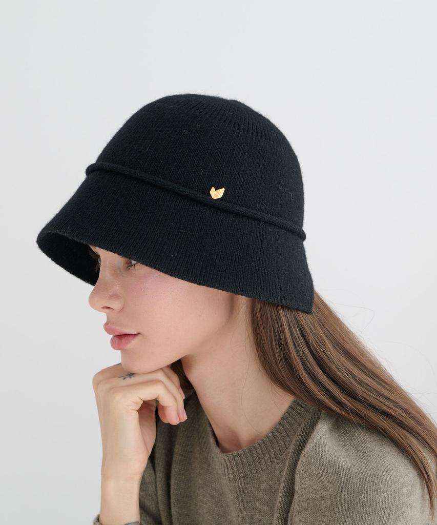 Koipeu Wool Knit Bucket Hat Cf073Ht035 Blk