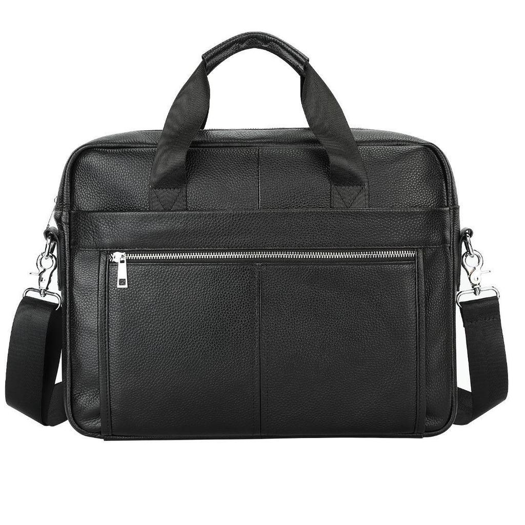 Men's Genuine Leather 15" Laptop Briefcase & Crossbody Shoulder Bag