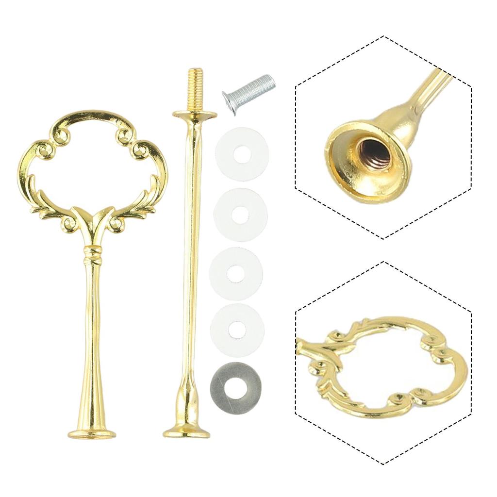 1pcs Cake Plate Stand Gold Silver Zinc Alloy 2/3 Tier