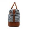 Fashion Striped Travel Bag Canvas Carry-on Luggage Travel Bag Storage Sports Bag Dry and Wet Separation Bag