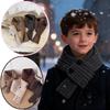 Kinderen Knop Steken Gebreide Sjaal, Herfst Winter Effen Kleur Peuter Nekwarmer, Winddichte Zachte Gebreide Nekkraag Sjaal voor Jongens Meisjes Dagelijks Buiten