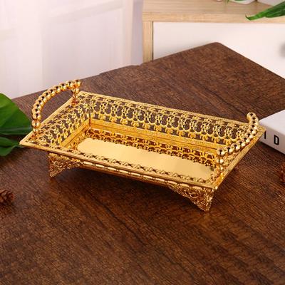 Hollow Art Metal Fruit Tray Iron Snack Storage Tray European Style Afternoon Tea Plate  KTV