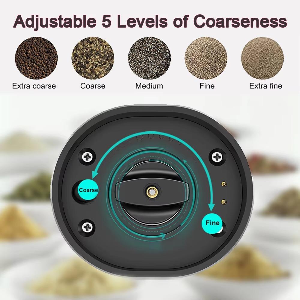 Rechargeable Spice Grinder Adjustable Coarseness Pepper Mill  Restaurant