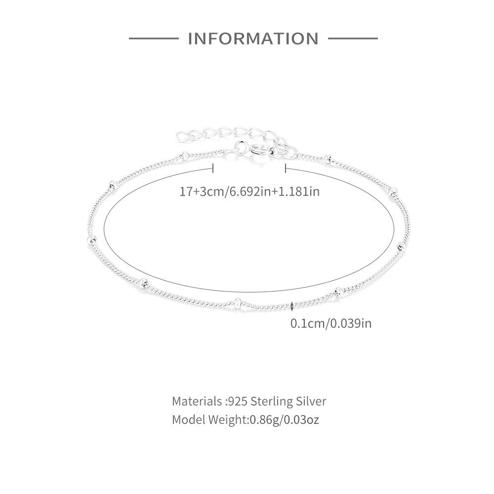 Room Bead Chain Simple Daily Wear S925 Sterling Silver Room Bead Chain Women'S Chain Diy Bracelet