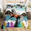 Cowgirl Horse Duvet Cover Set King Romantic Butterfly Bedding Set Farm Animal Comforter Cover Western Tribal Boho Quilt Cover