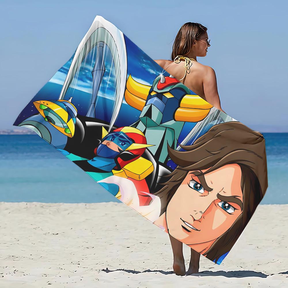 UFO ROBO GRENDIZER GOLDORAK Beach Towel Microfiber Sand Free Quick Dry Soft Pool Towels Gift for Women Travel Gym Shower Camping W40*H60(CM)