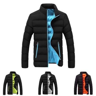 Pánský kabát teplý univerzální zapínání na zip stylový jednobarevný úzký pánský větrovka do práce