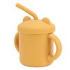 1 Pcs Silicone Sippy Cup Panda Pattern Baby Learning Training Cup Drop Resistant Silicone Sippy Cup with Handles Spout Lid