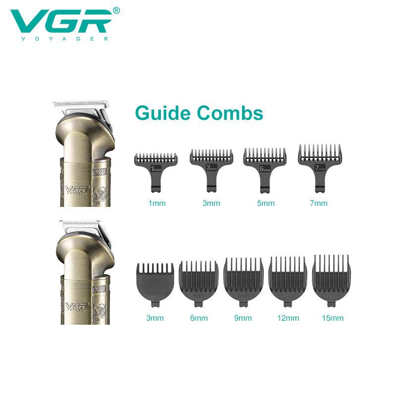 VGR 110 Cortapelos Multifuncional 6 en 1, Cuerpo Metálico Retro Recortador de Vello Corporal Empujador de Tallado para el Hogar, Recortador de Vello Nasal Afeitadora de Cabello Pantalla Digital Afeitadora