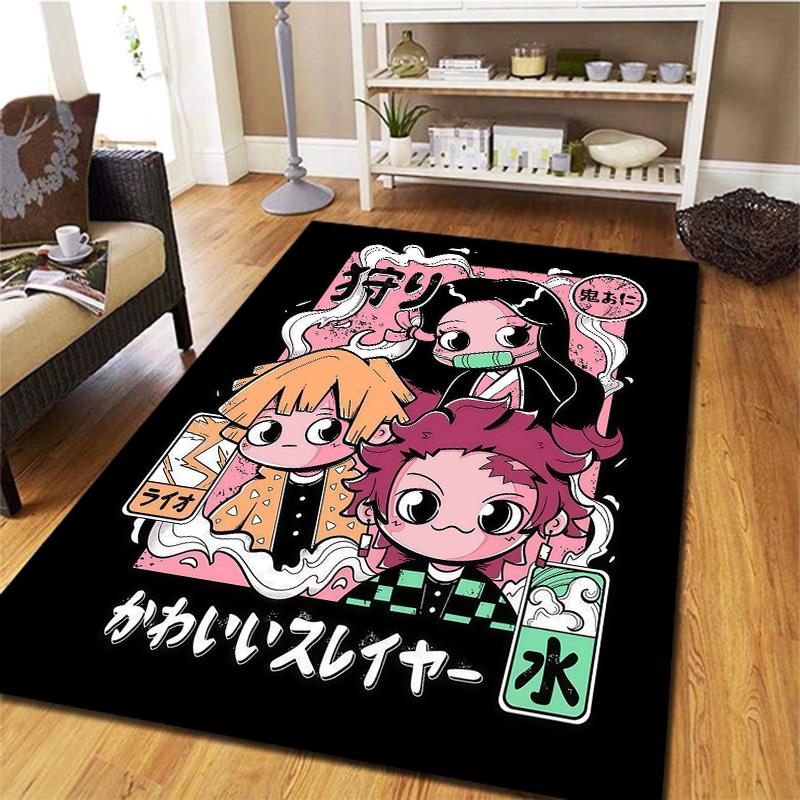 Demon Slayer Carpet Rug For Living Room Bedroom Home Sofa Decoration Kids Play Nonslip Floor Mat