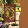 Iron Garden Stake with Openwork Weathered Tabletop Centerpiece Rustic for Patios