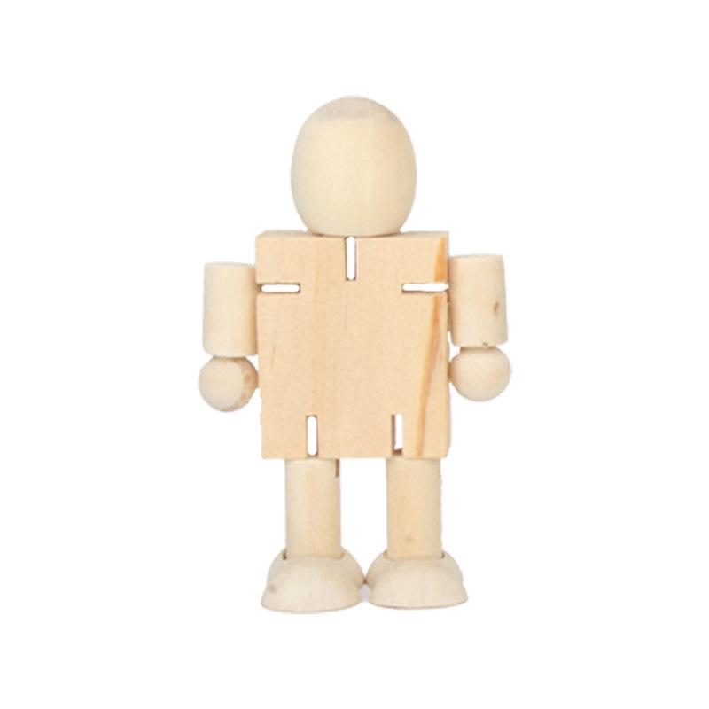 Wooden DIY Jointed Puppet: Kids' Painting Graffiti Robot Toy