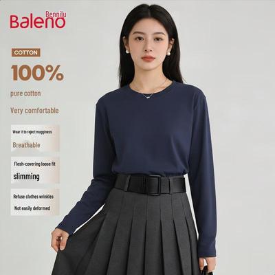 Baleno Women's Pure Cotton Loose Fit Long Sleeve T-Shirt