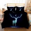 US Size Bedding Queen King Size 2/3Pcs Deer And Flowers Autumn Leaves Duvet Cover Sets Pillow Shams Single Double Kids Bed Set