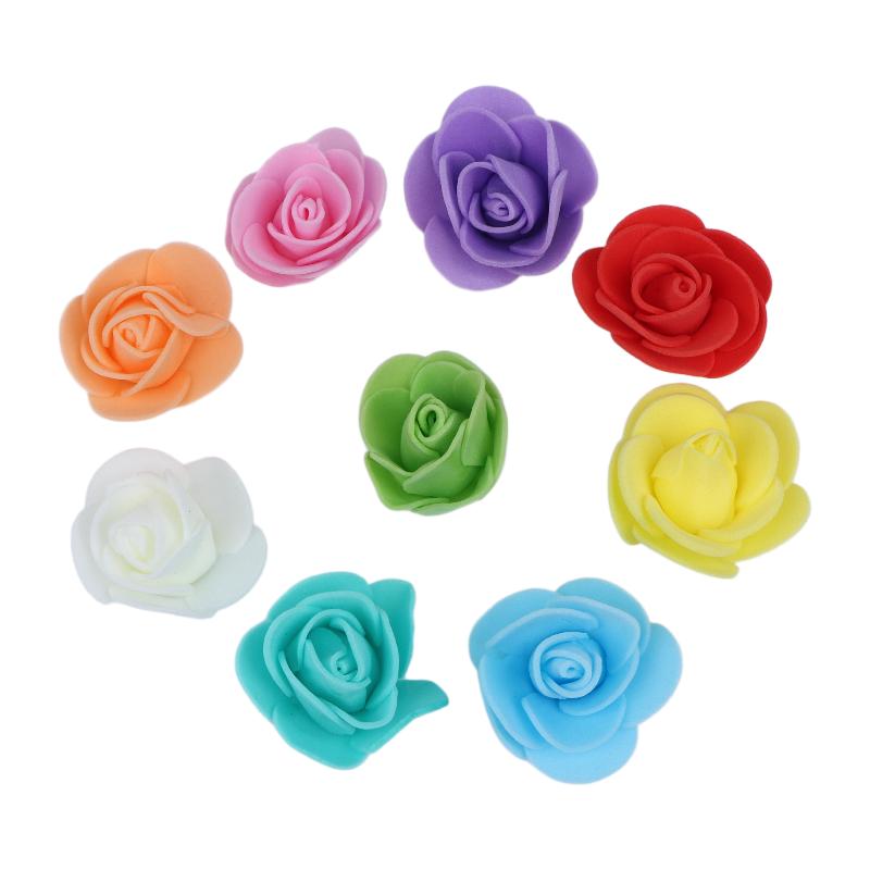 50Pcs Artificial Rose Flower Heads Multicolor Foam Rose Heads For Wedding Bouquet And Diy Crafts Party Home Decorations