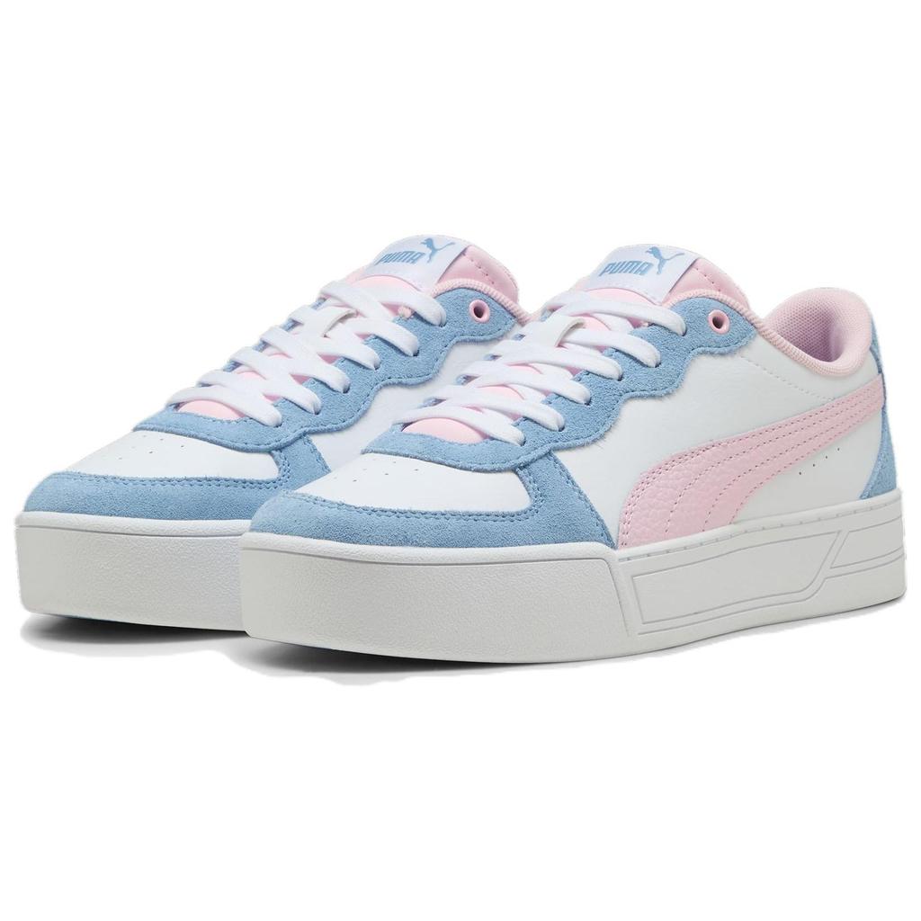 Puma Skye Höhe Steigernd Niedrige Skateboard-Schuhe Damen Weiß Blau 397076-03