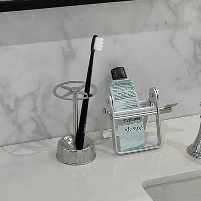 New Stainless Steel Toothbrush Stand Toothpaste Holder Home Storage Organizer Kitchen Rack Bathroom Tool Lazy Tube Squeezer